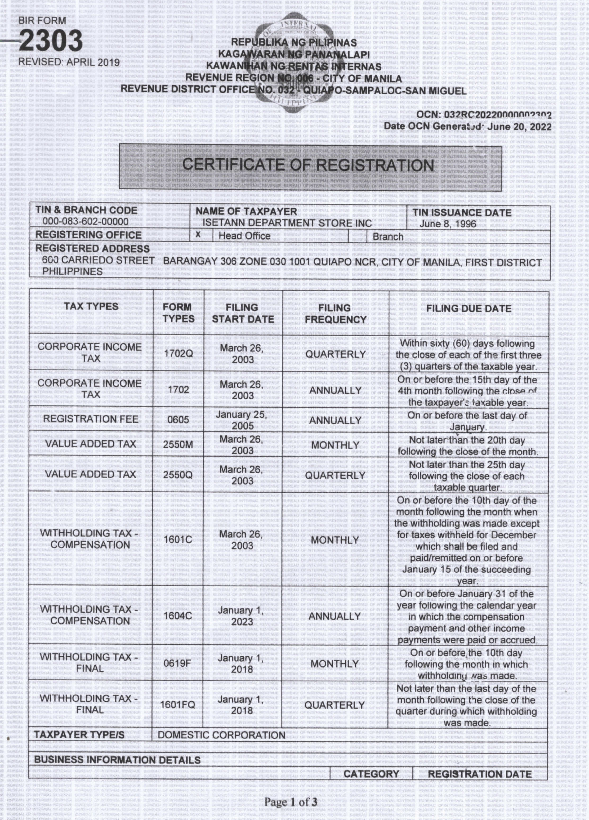 Business Certificate Image